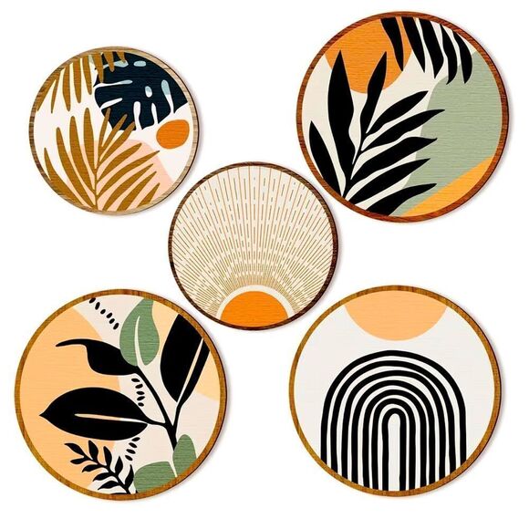 Boho Wall Art Decor, 5 Pcs - Picture 1 of 6